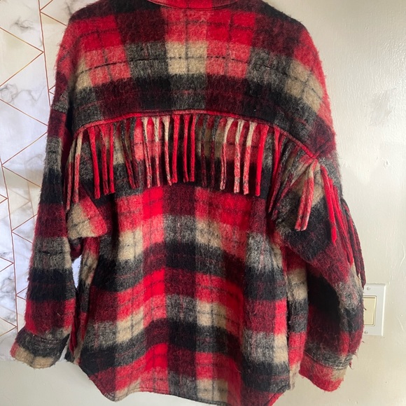 Oversized fringe flannel - Picture 3 of 4